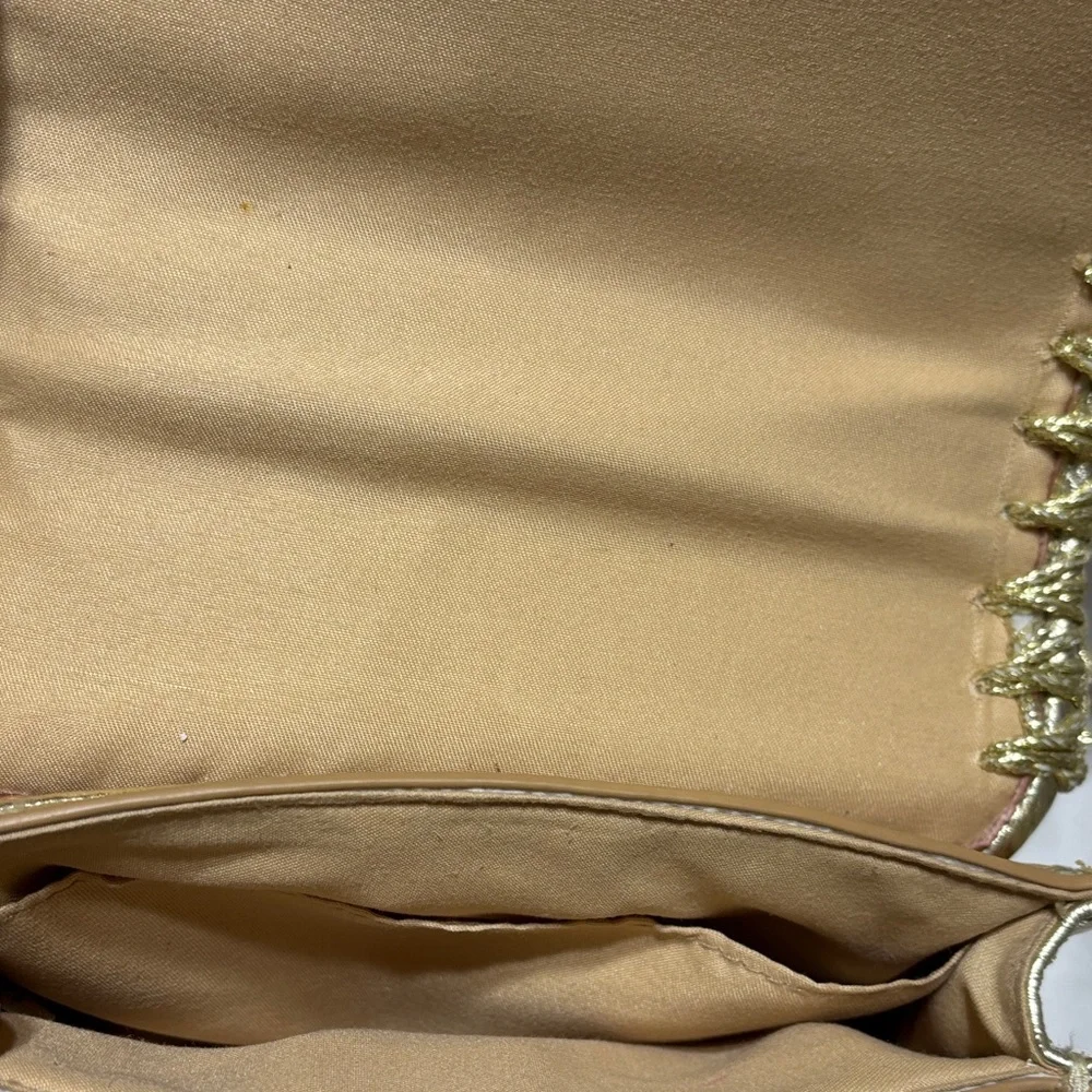 Lily Putlizer la Concha bag with gold leather and natural rattan.Elegant nwot - Picture 7 of 7